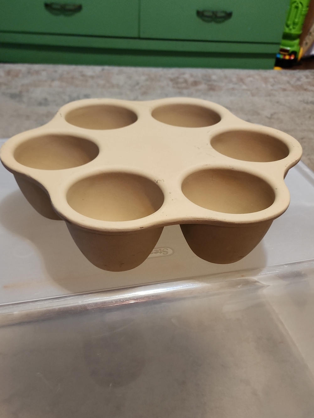 Pampered Chef 6 Single Serving Deep Baker Muffin 5131 Stoneware Pan